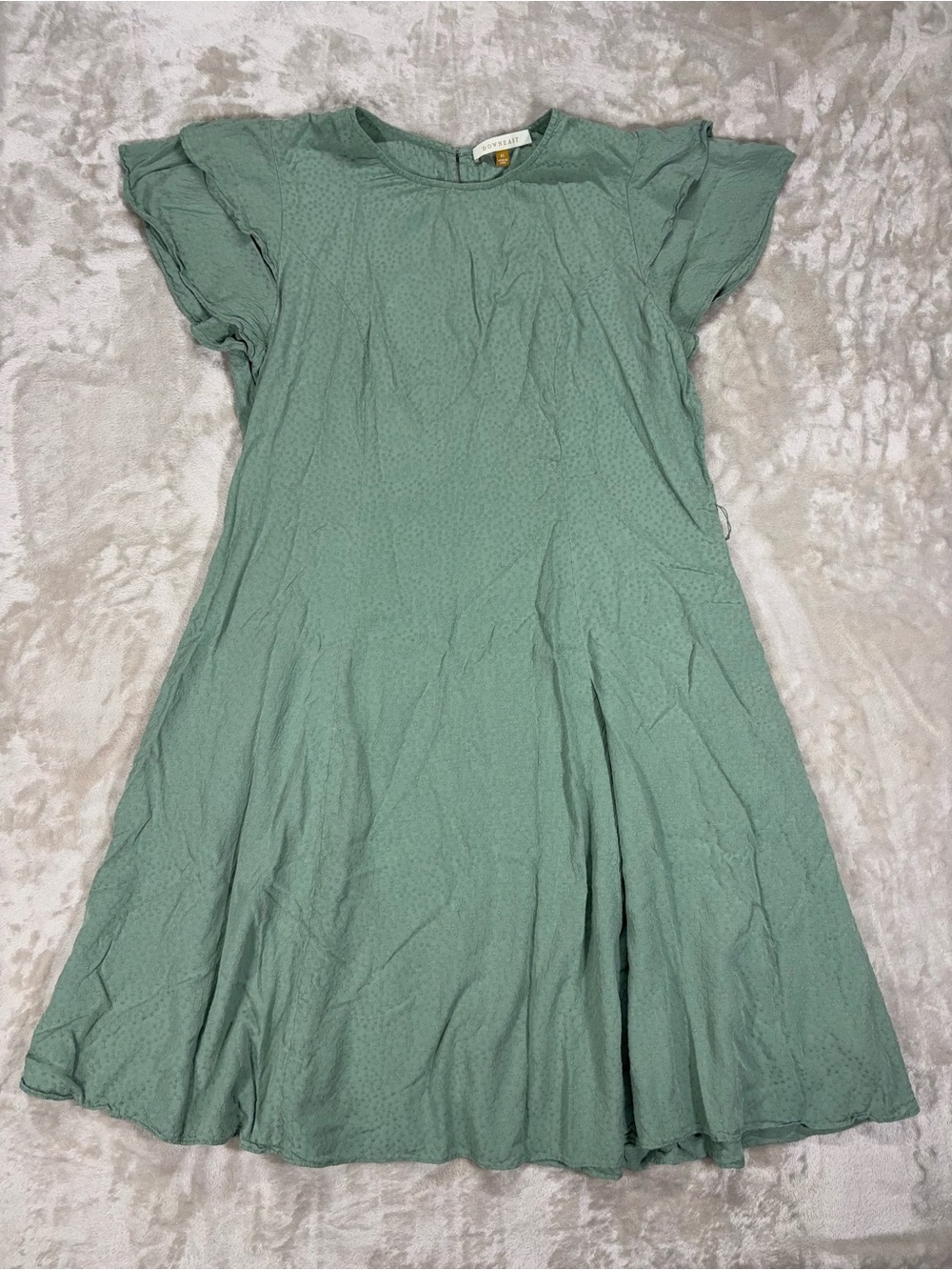 Downeast Sage Green Flutter Sleeve Textured Midi Dress XL - Picture 12 of 13